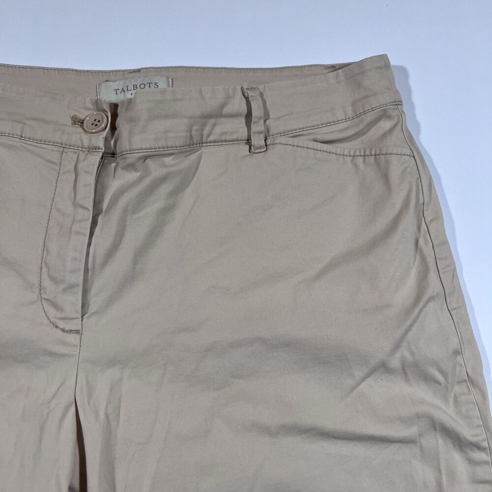 Talbots Beige Khaki Bermuda Shorts Stretch Flat Front Casual Women's Size 12 - Picture 4 of 8